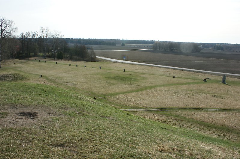 Utsikt från Anundshögen över Eriksgatan och gravfältet.